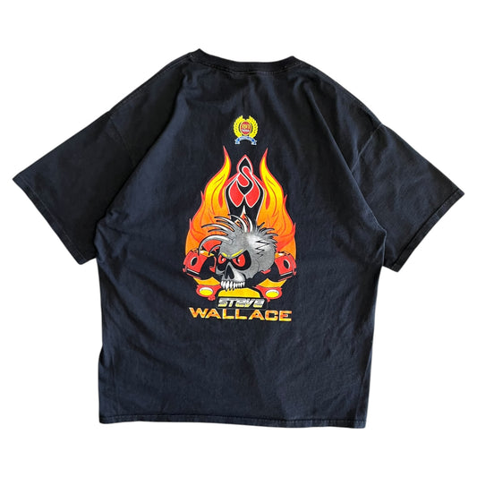 Y2K Steve Wallace Flaming Skull Racing Tee