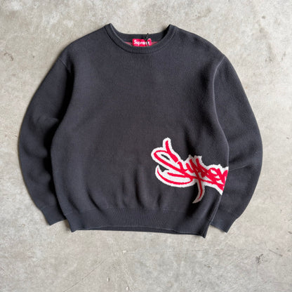 Supreme SS19 Tag Side Logo Sweater - Black
