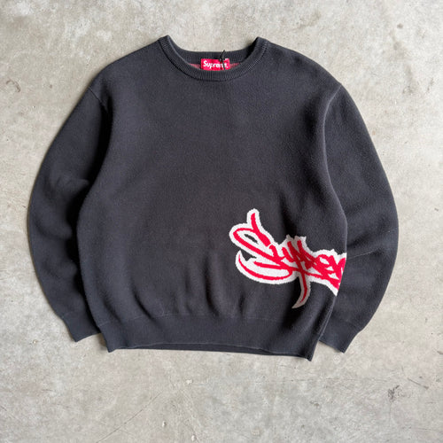 Supreme SS19 Tag Side Logo Sweater - Black