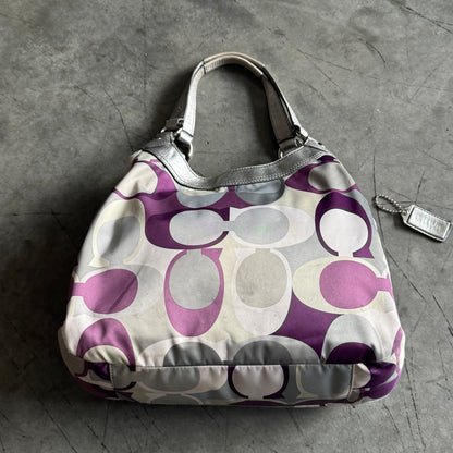 Y2K Coach SoHo Hobo Bag In Purple/Silver Signature Print