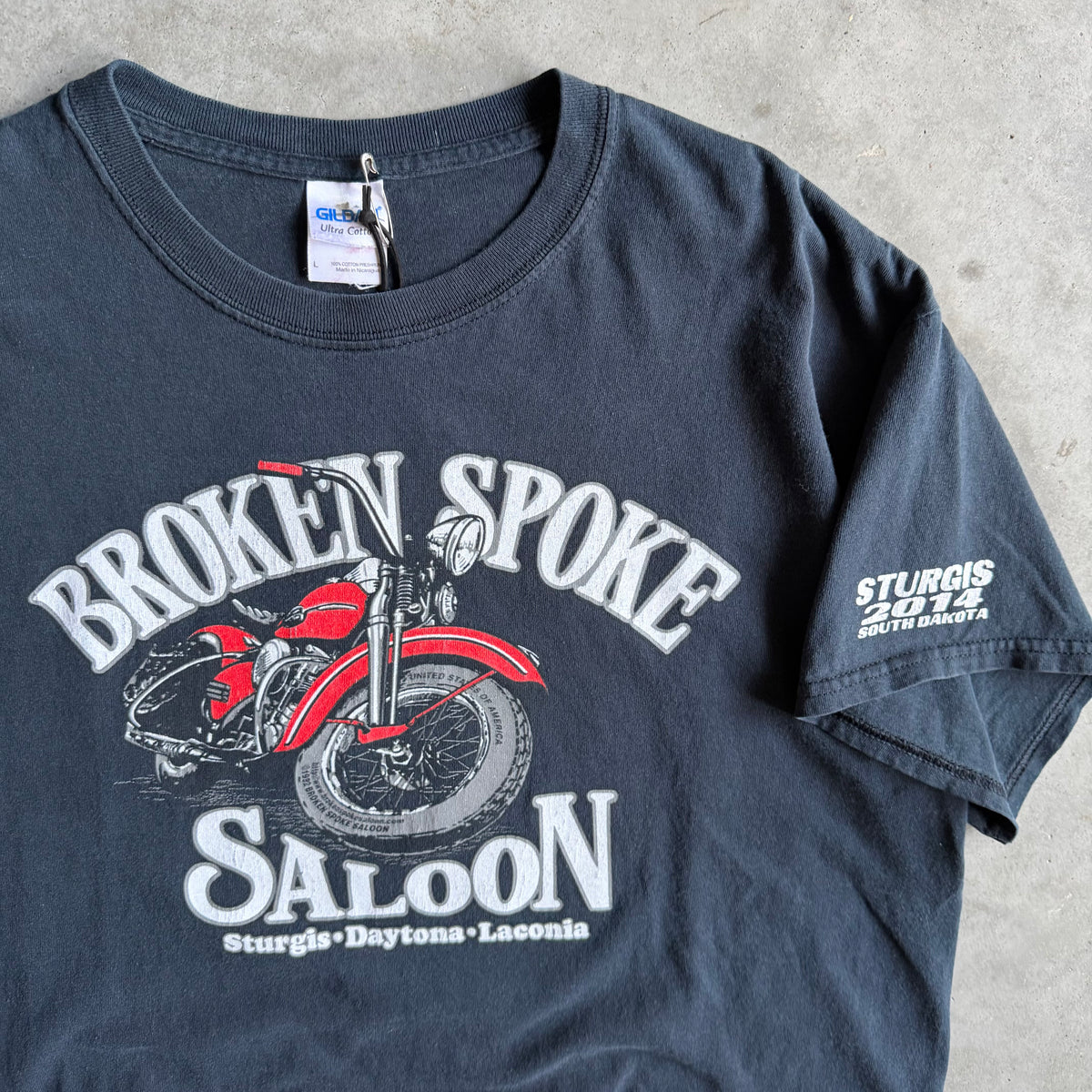 Vintage Broken Spoke Saloon Red Bike Tee