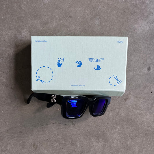 Off-White ‘OERI022’ Virgil Sunglasses Black w/ Blue Lens