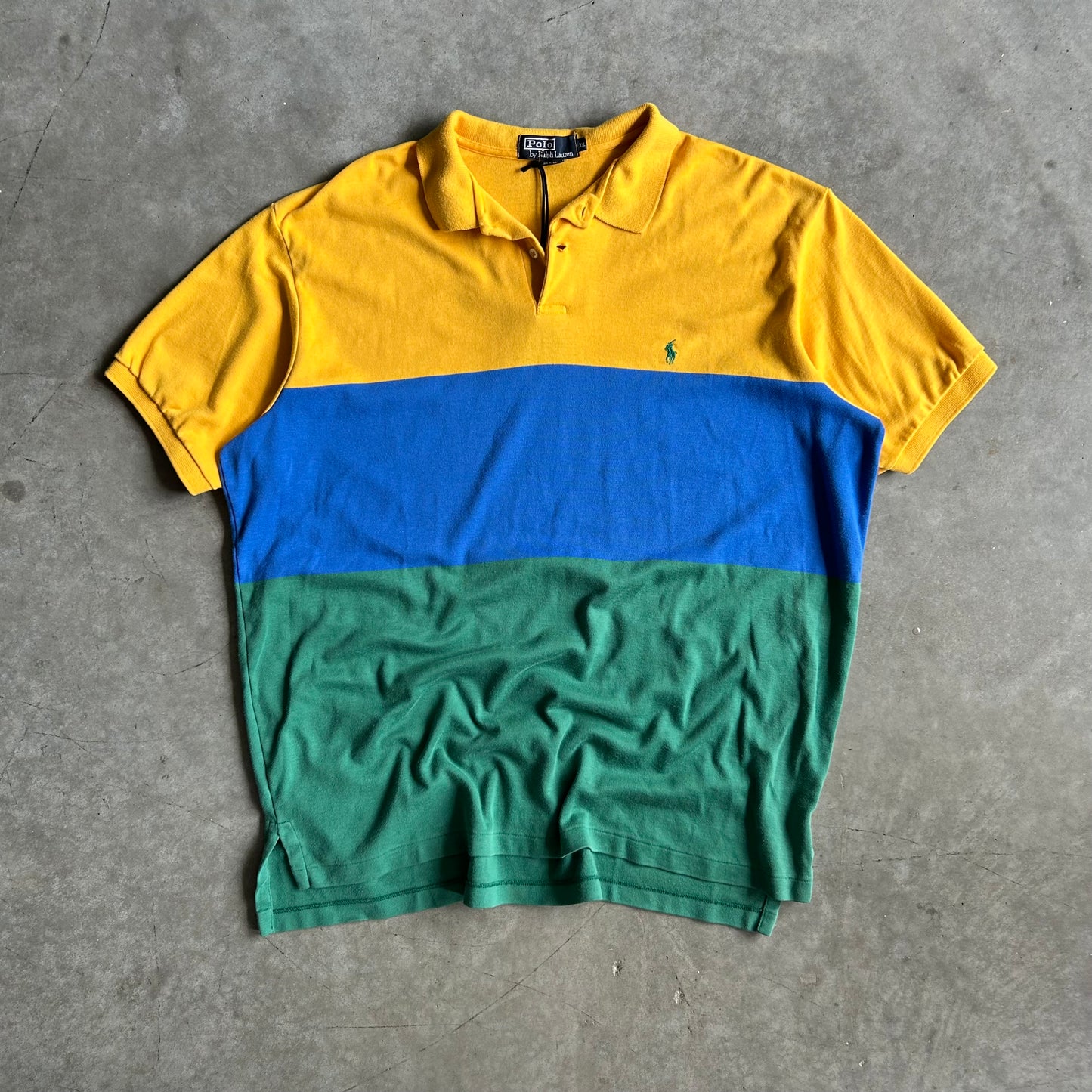 Y2K Polo Ralph Lauren Yellow Blue Green Shirt