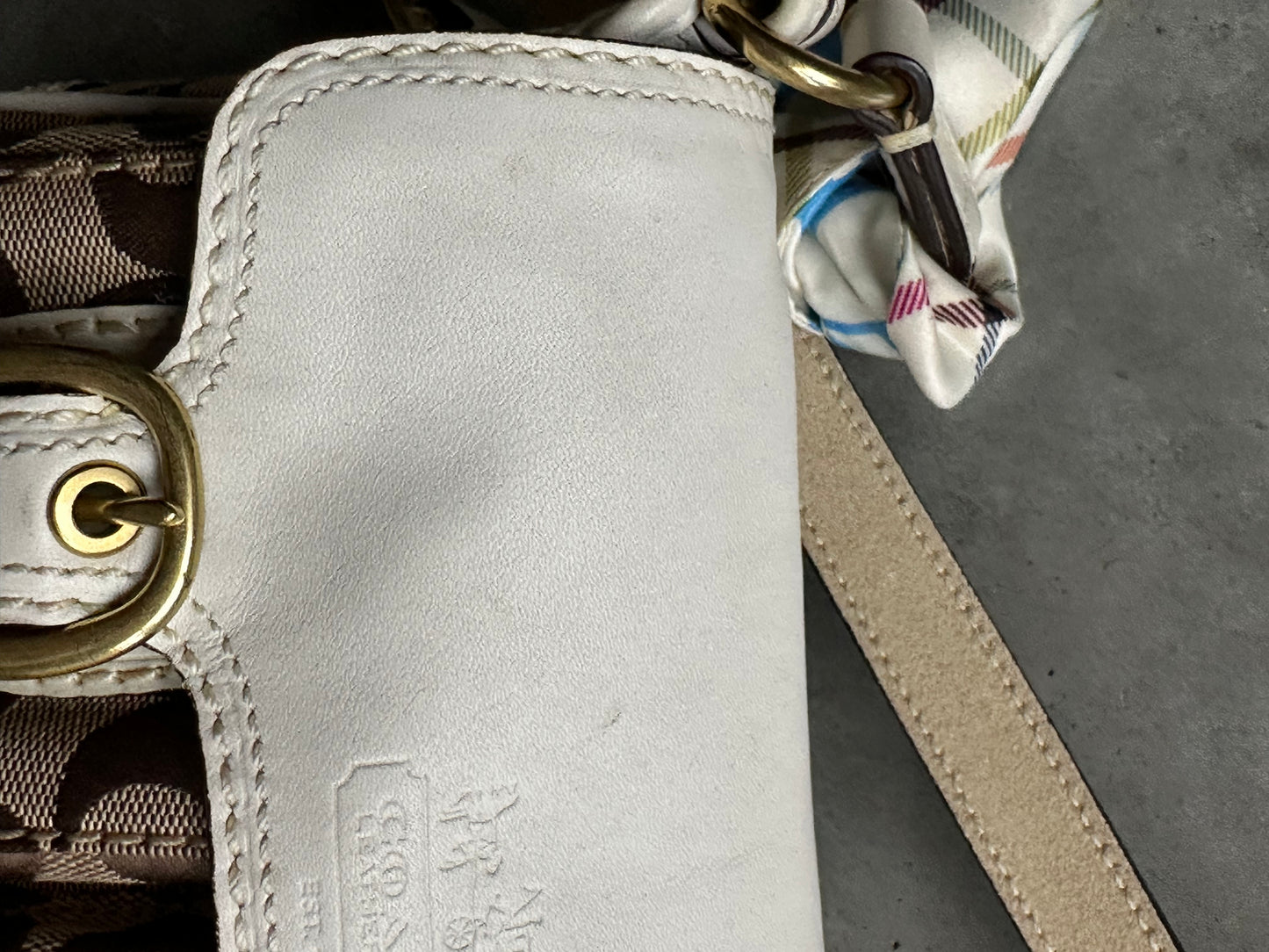 Coach Y2K Signature Mini Shoulder Bag Tan/White