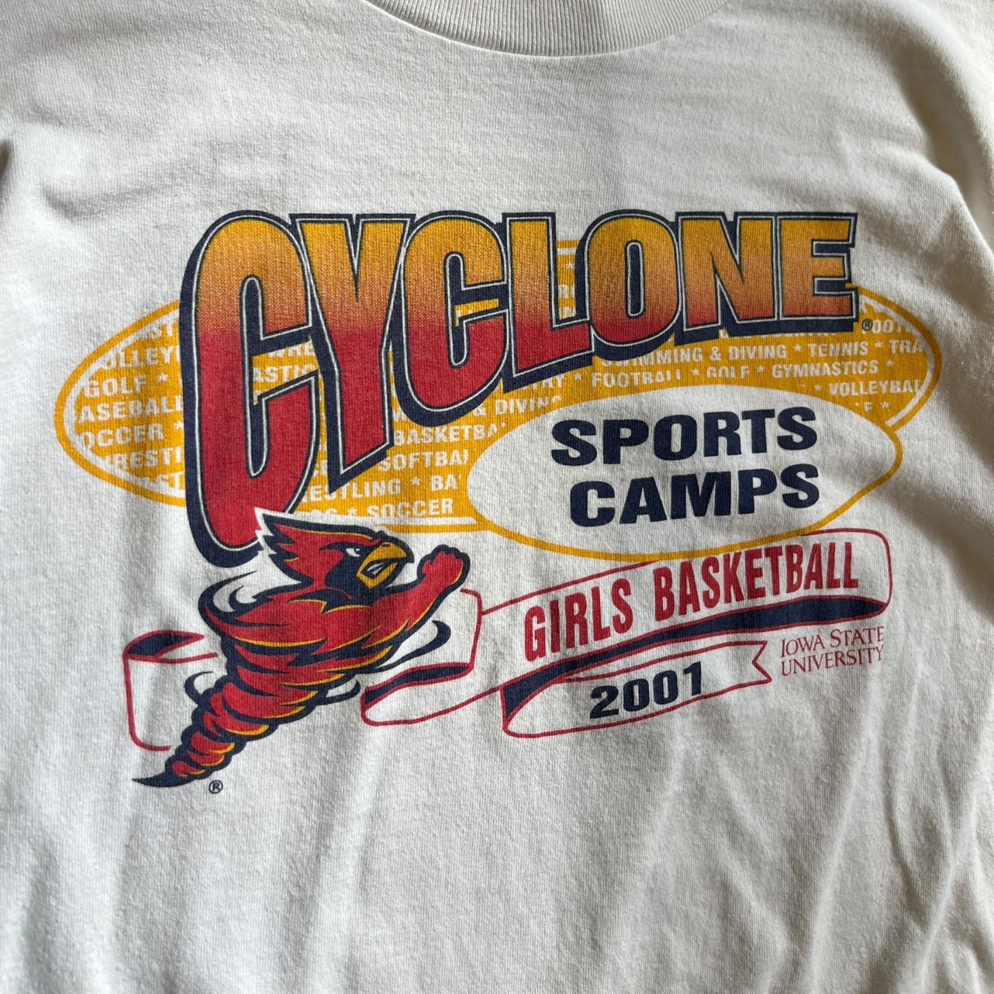 Y2K ‘01 Cyclones Girls Basketball Sports Camp Tee