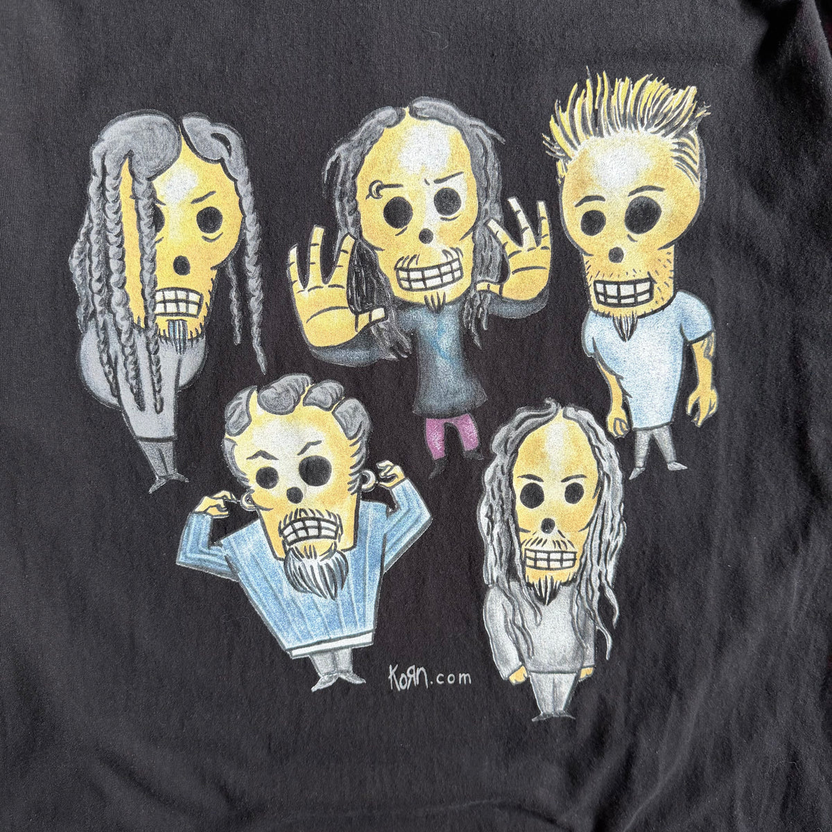Vintage KORN Dia De Los Korn Skeleton Caricture T Shirt