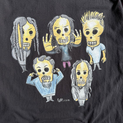 Vintage KORN Dia De Los Korn Skeleton Caricture T Shirt