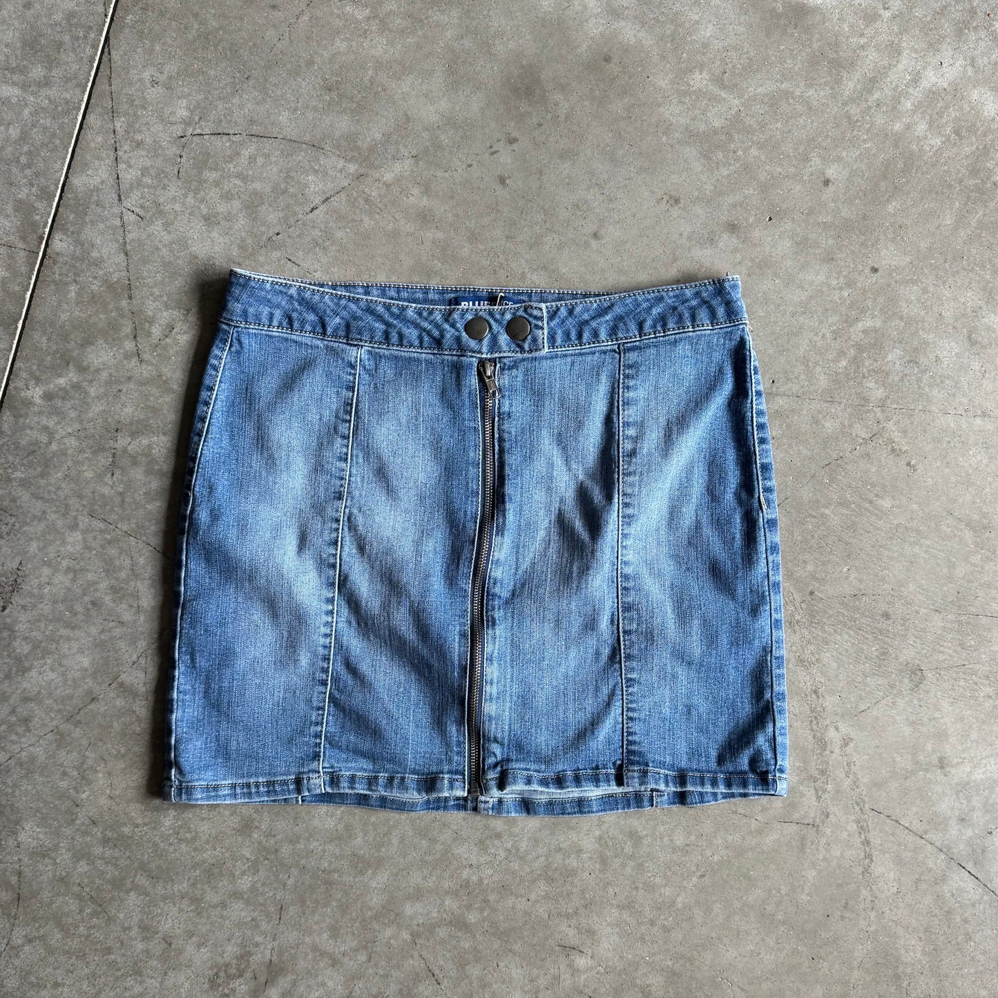 Women’s Y2K Blue Spice Zip Up Denim Mini Skirt