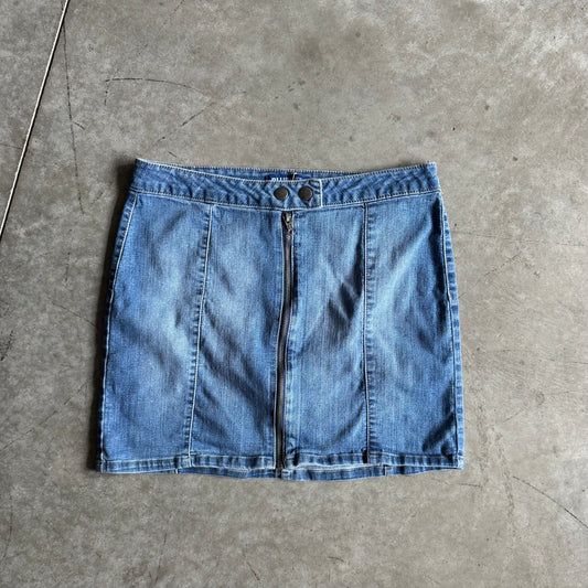 Women’s Y2K Blue Spice Zip Up Denim Mini Skirt