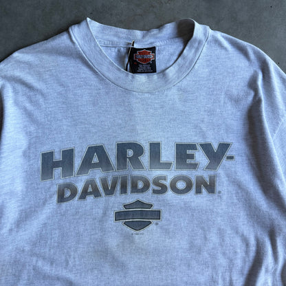 Vintage Hawk-I Harley Davidson Grey Spell-Out Tee