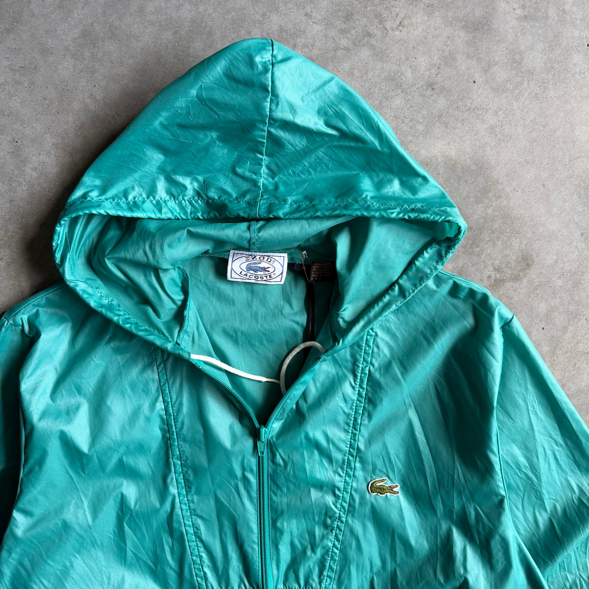Y2K Lacoste Teal Windbreaker