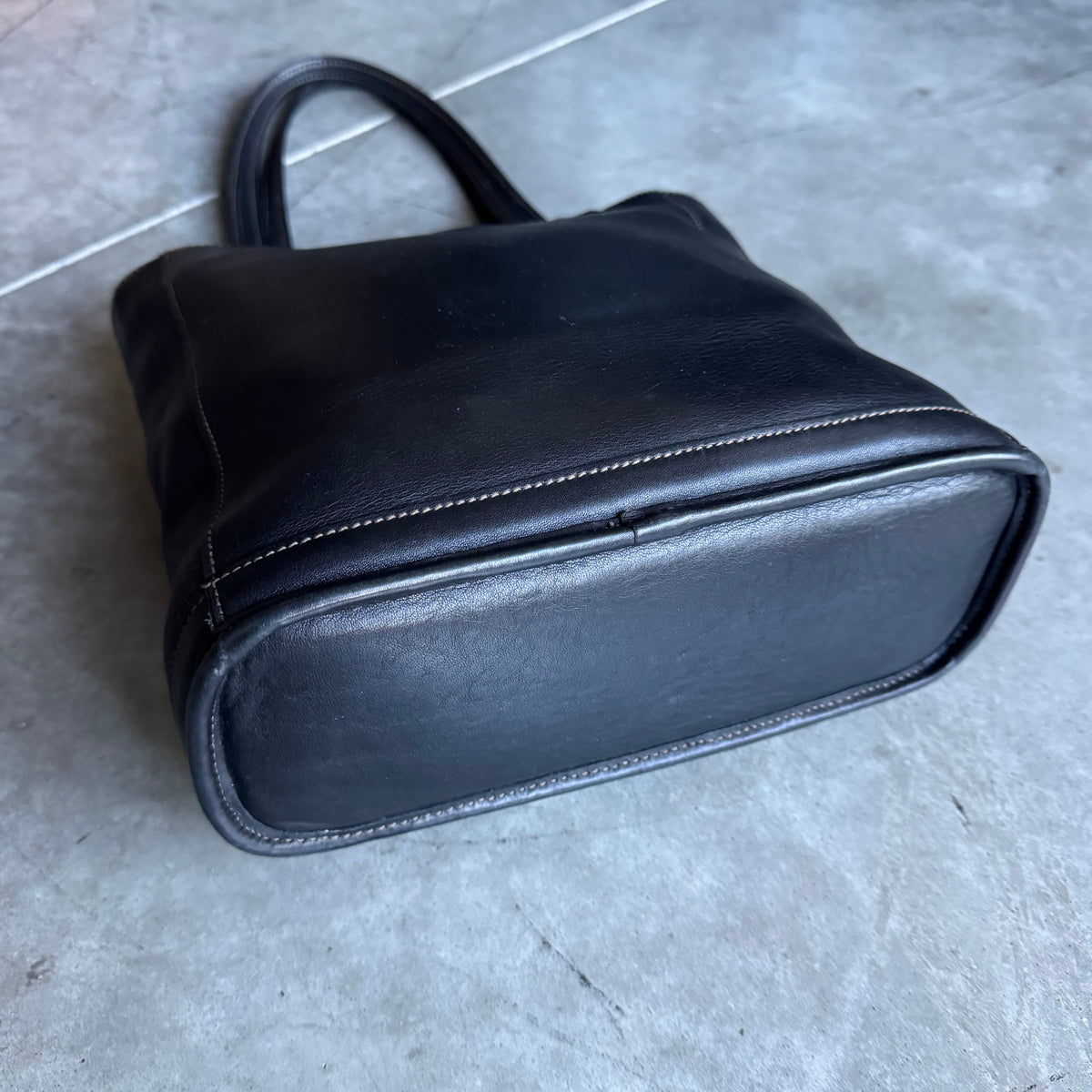 Vintage Coach Black Leather Bleeker Tote Handbag