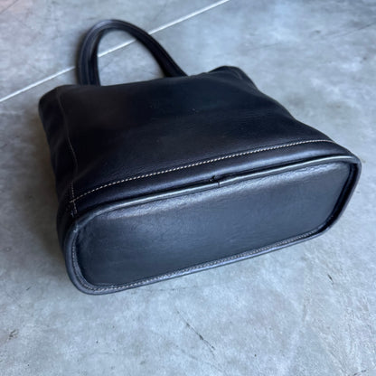 Vintage Coach Black Leather Bleeker Tote Handbag