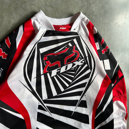 Y2K Fox Black Red White Blitz Moto Jersey