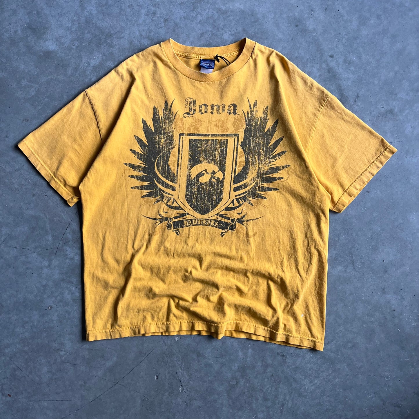 Y2K Iowa Hawkeyes Winged Crest Graphic T Shirt