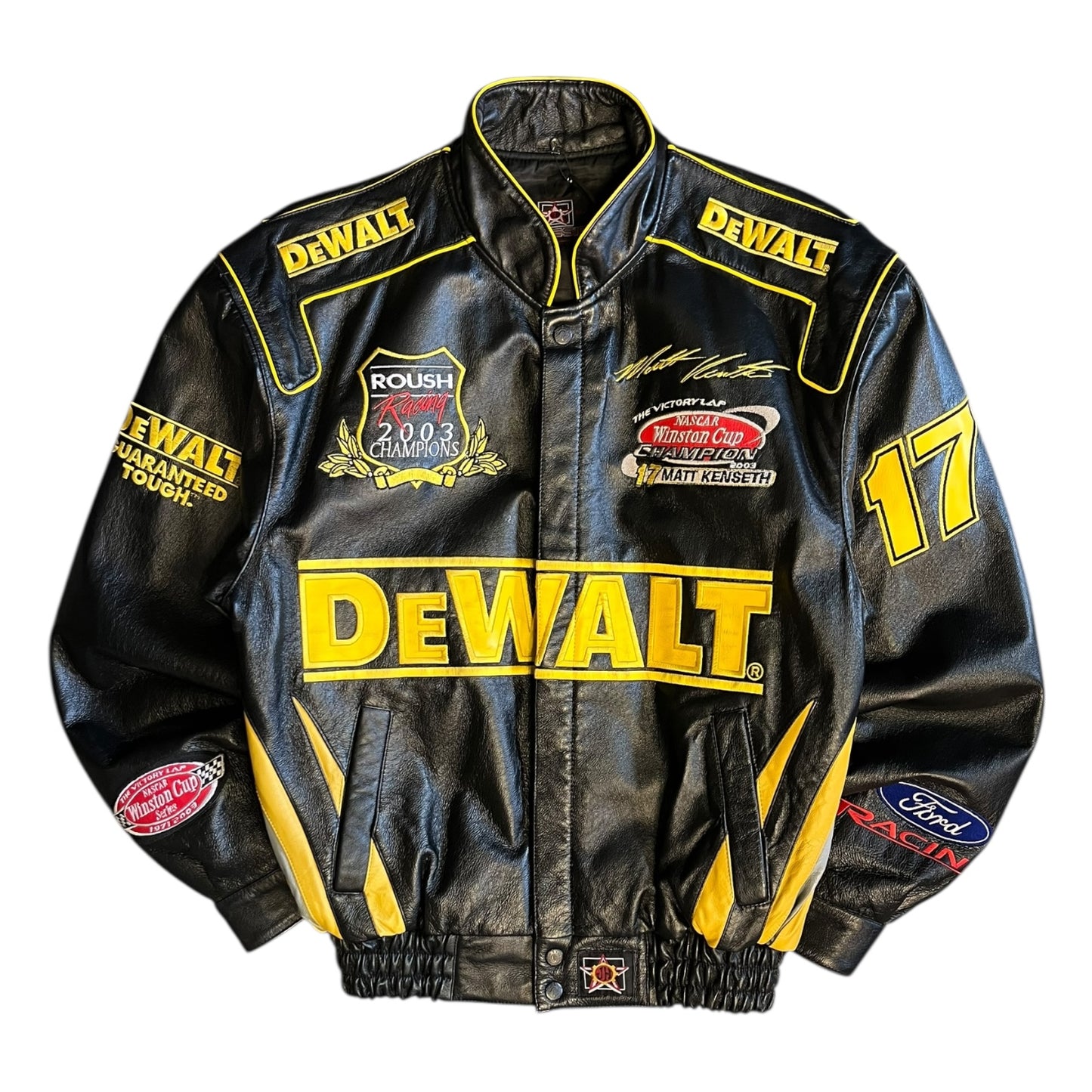 NASCAR JH Designs DeWalt Leather Jacket