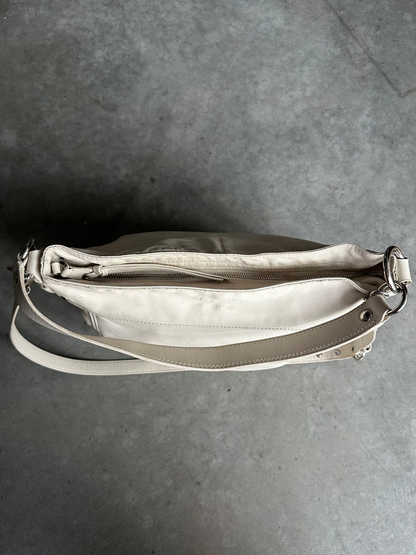 Coach Y2K White Leather Zoe Bag