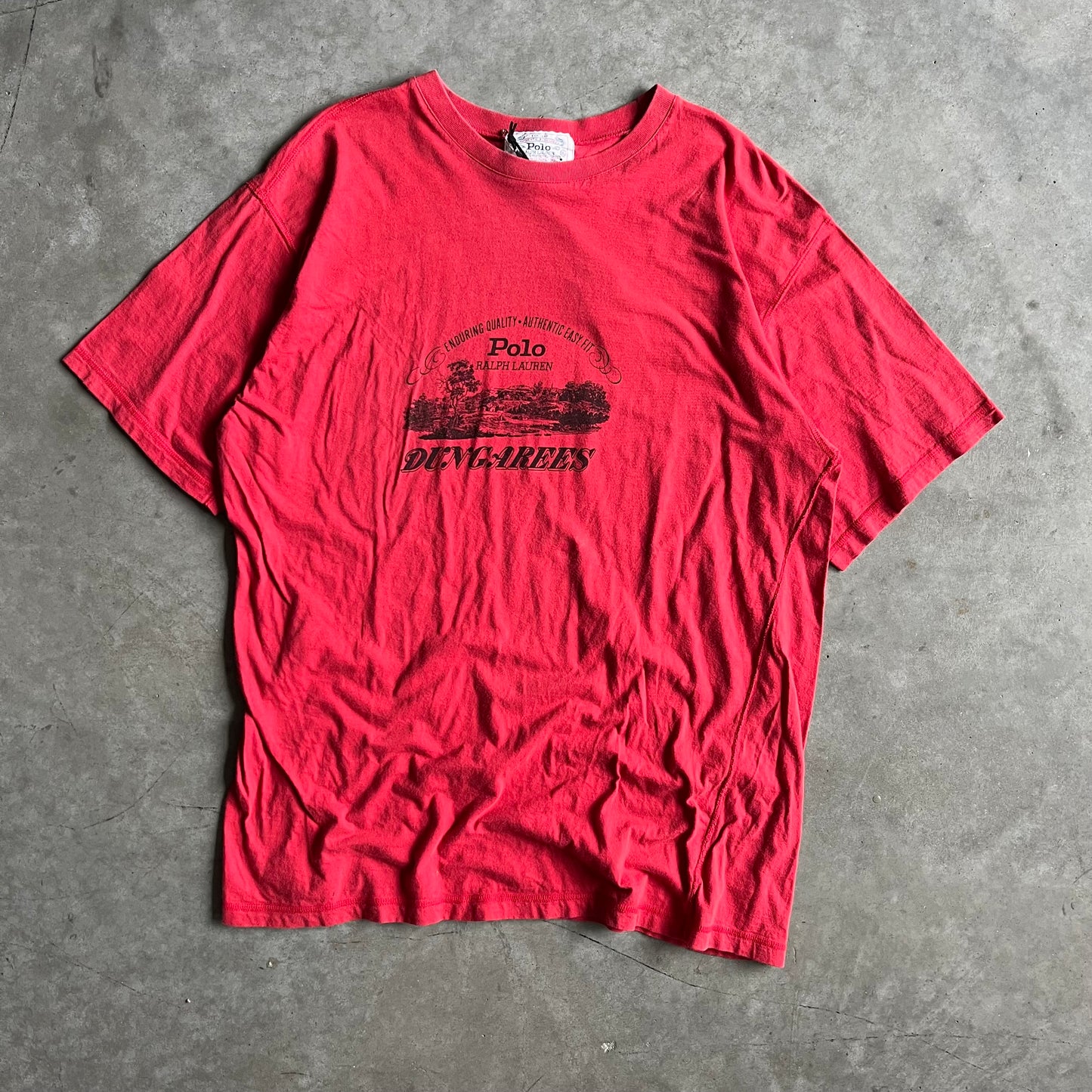 Vintage Polo Ralph Lauren Dungarees Red Tee