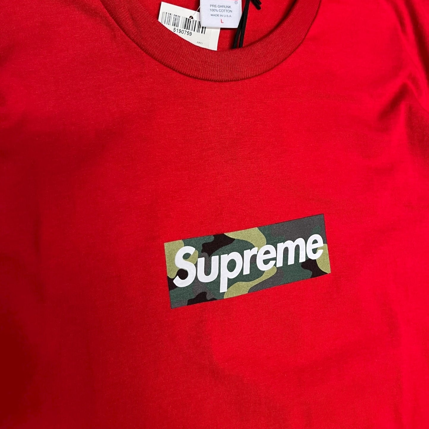Supreme Camo Box Logo Tee (Red)