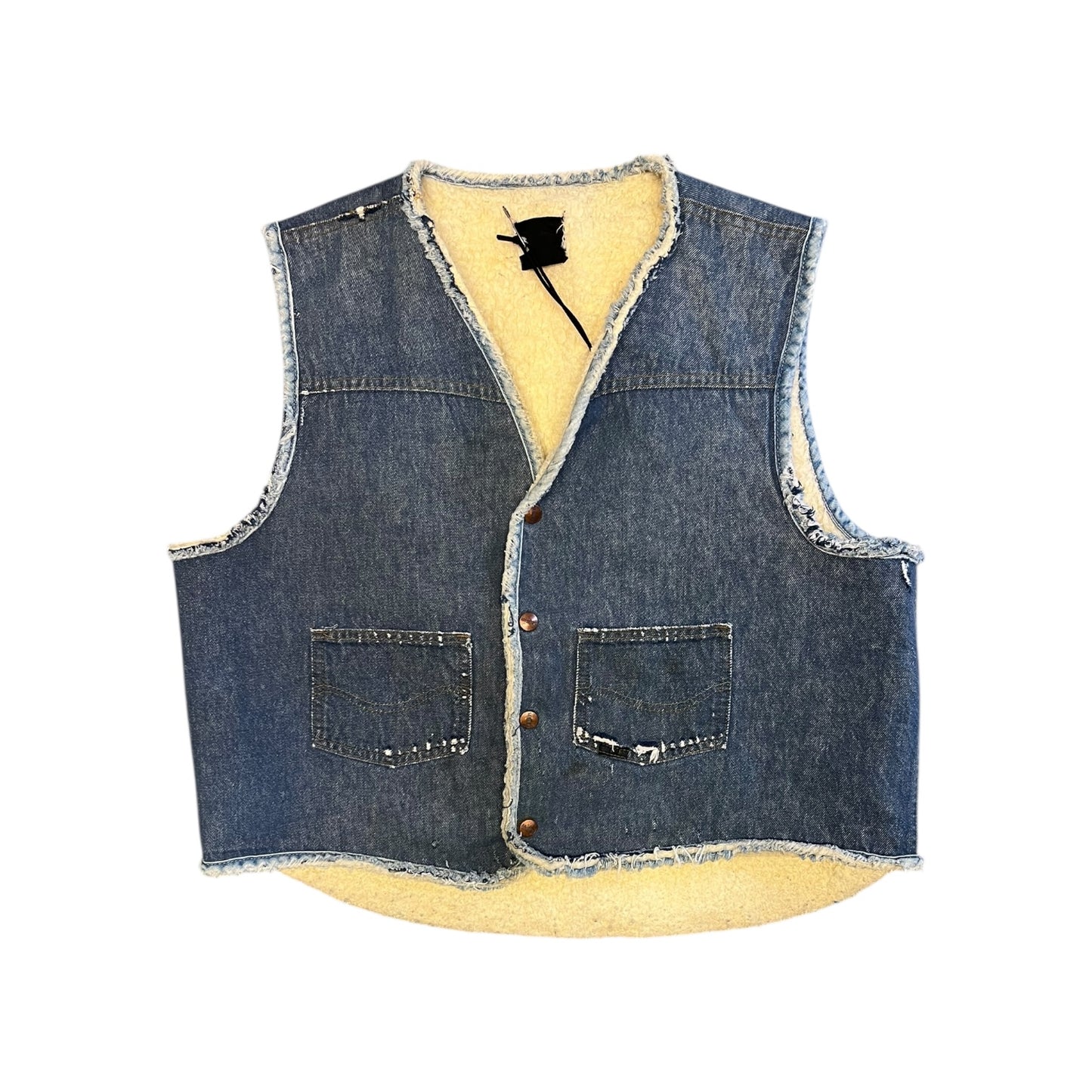 Vintage 60s Sears Robucks Sherpa Lined Demin Vest