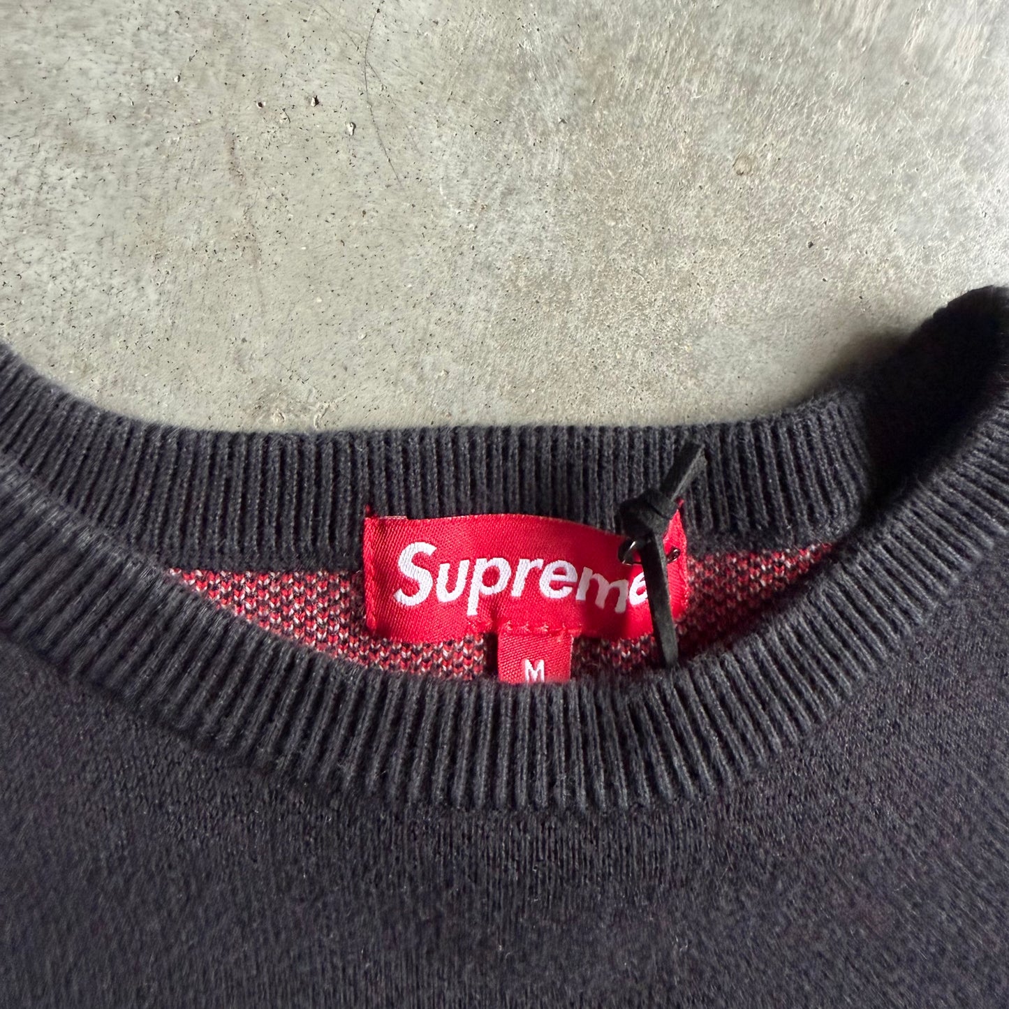 Supreme SS19 Tag Side Logo Sweater - Black