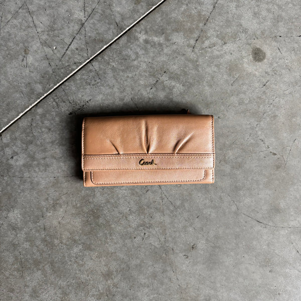 Y2K Coach Beige Metallic Leather Wallet