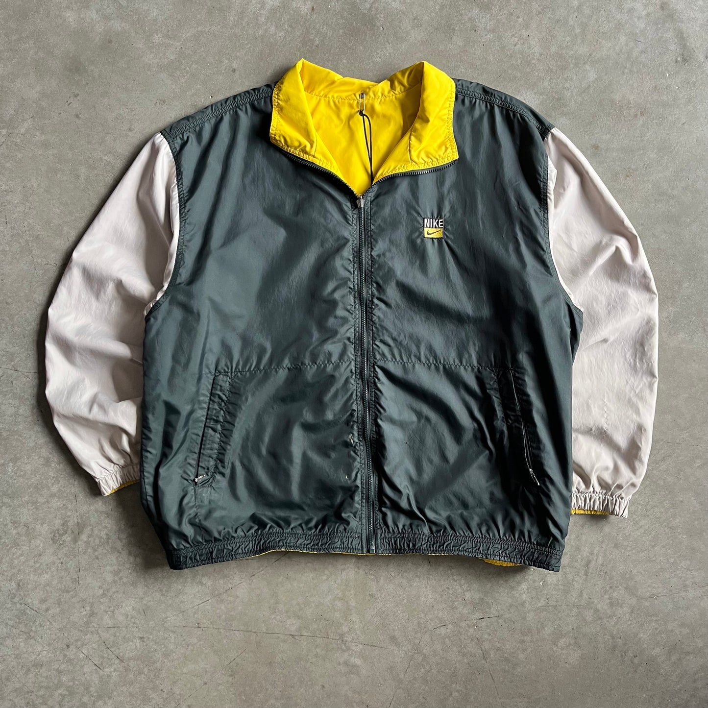 Vintage Nike Reversible Green & Yellow Zip Up Windbreaker