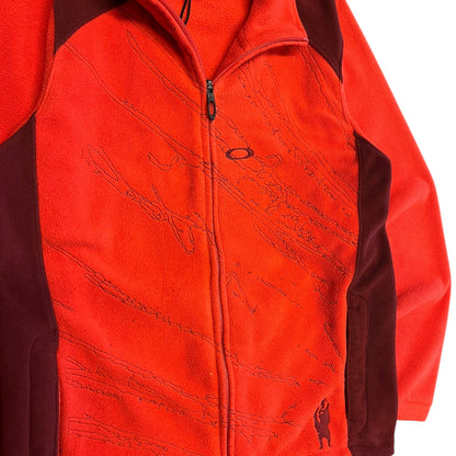 Y2K Oakley Orange/Burgundy Fleece Jacket