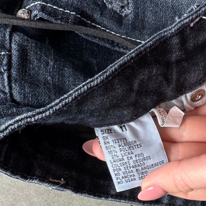 Women’s Y2K Silver Distressed Micro Shorts