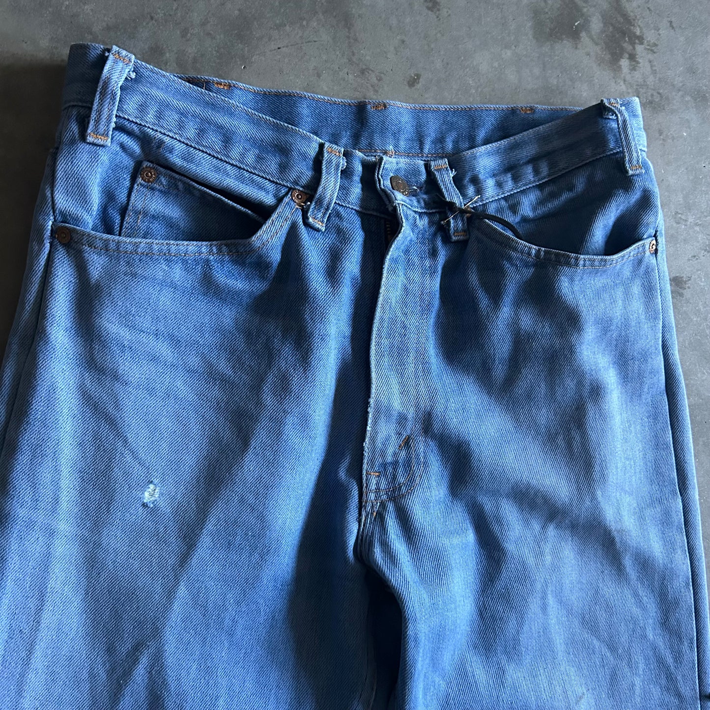 Vintage Plain Pockets Slight Flare  Blue Jeans