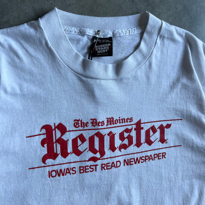 Vintage The Des Moines Register White & Red Tee