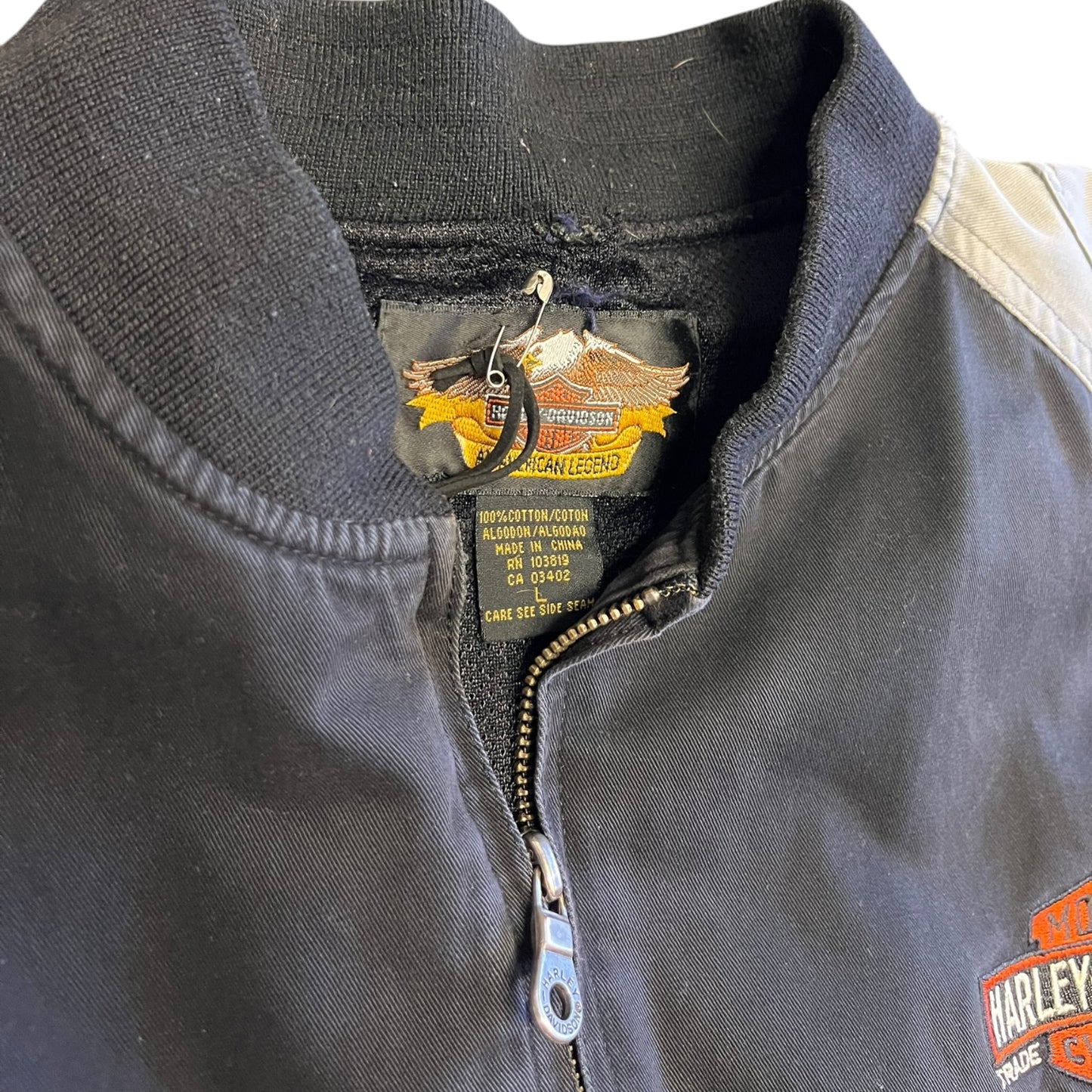 Harley Davidson Grey/Black Zip Up Jacket