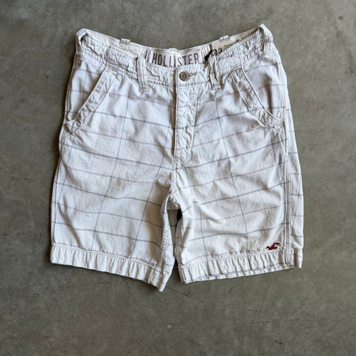 Y2K Hollister White Plaid Striped Jorts