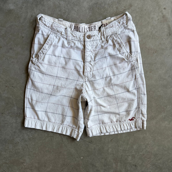 Y2K Hollister White Plaid Striped Jorts