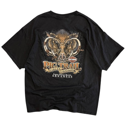 Y2K Pig Trail Harley Davidson Checkered Flag Women Tee