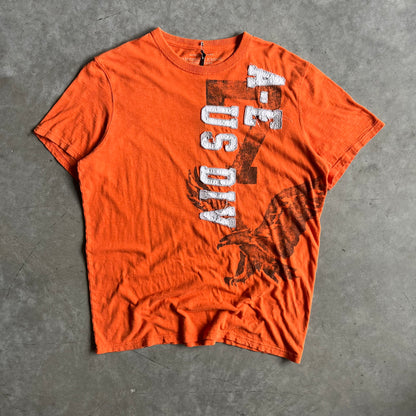 Y2K American Eagle Orange Varsity Letters Tee