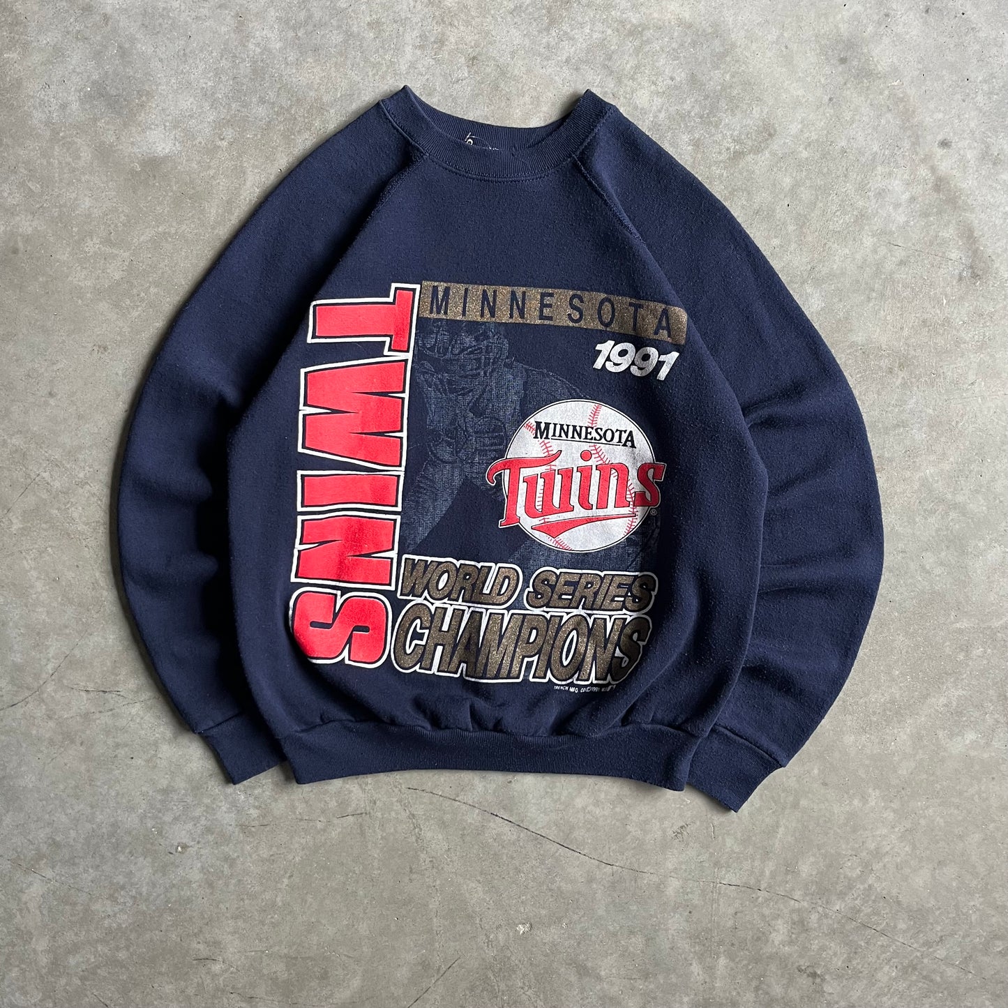 Vintage Minnesota Twins World Series Champs Navy Crewneck