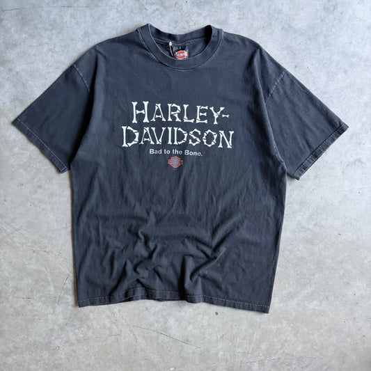 Vintage G&W Harley Davidson ‘Bad To The Bone’ Skeleton Spell-Out Tee