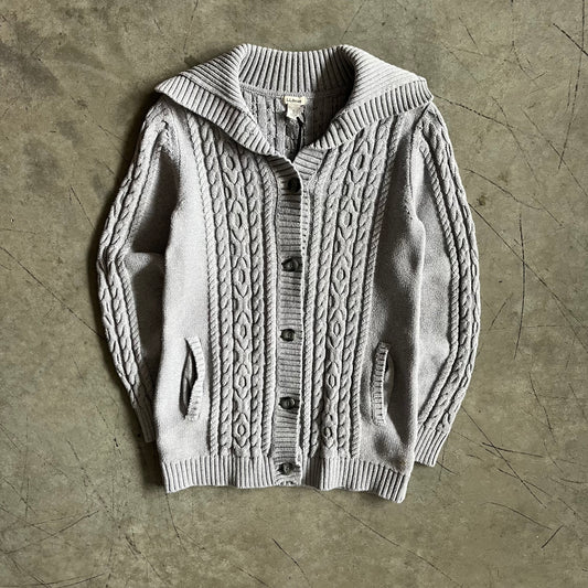 Women’s Y2K L.L. Bean Grey Grandpa Cardigan