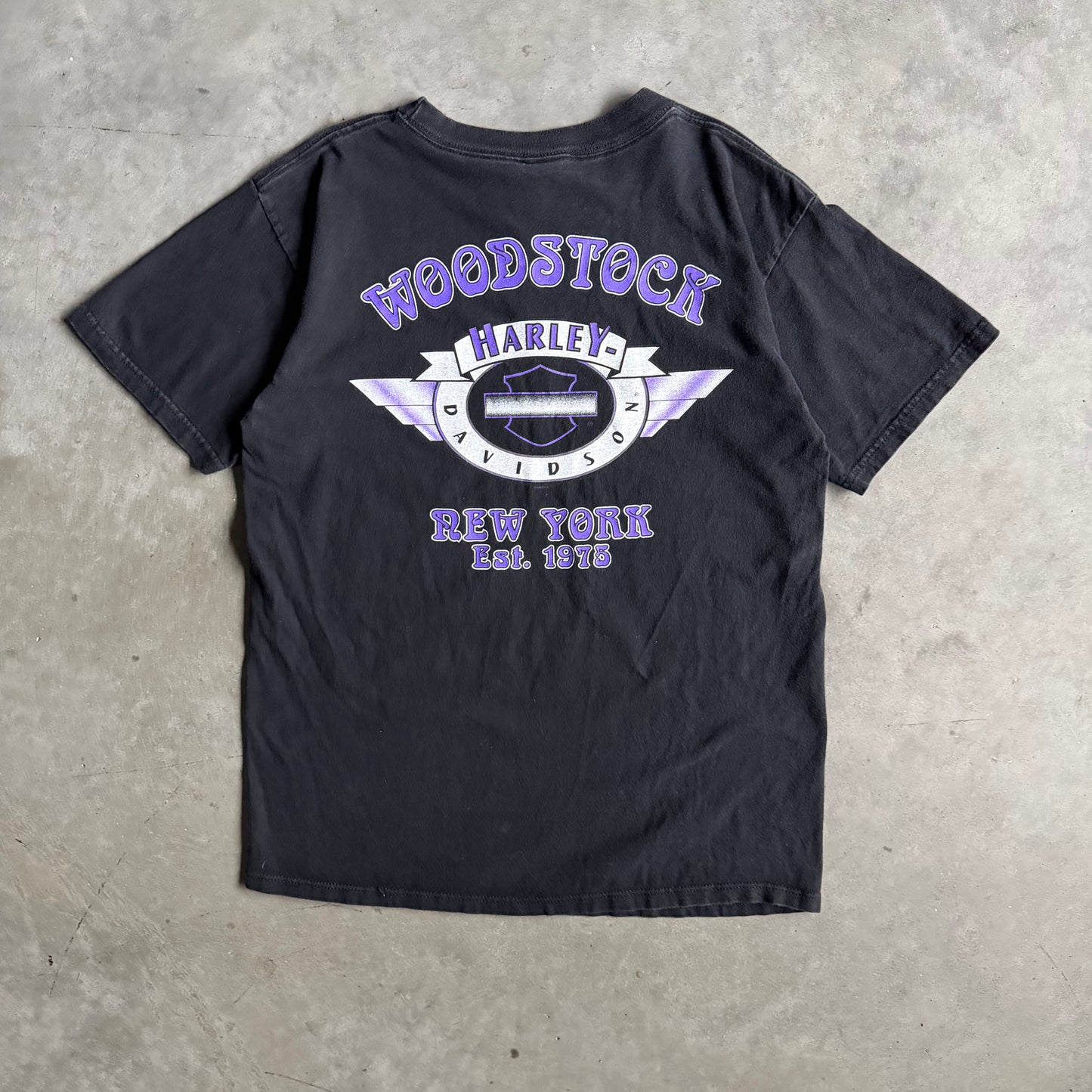 Vintage Harley Davidson Night Rider Wolf Woodstock NY T Shirt