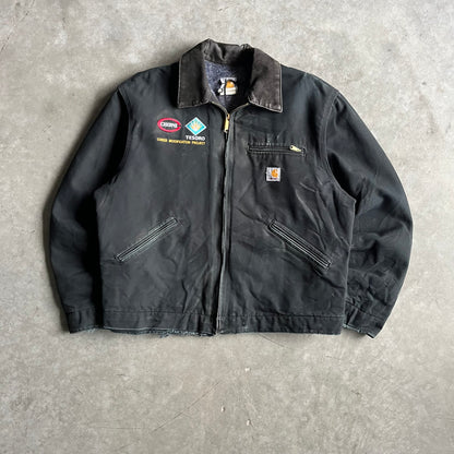 Vintage Black Blanket Lined Detroit Jacket