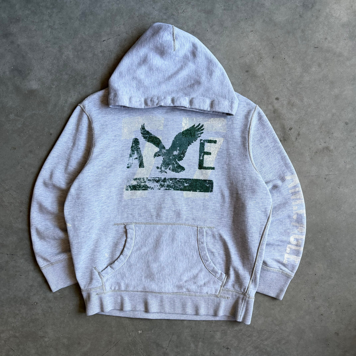 Y2K American Eagle Green Eagle Grey Sweatshirt
