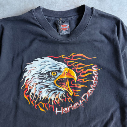 Vintage Ross’ Harley Davidson Flaming Eagle Black Tee