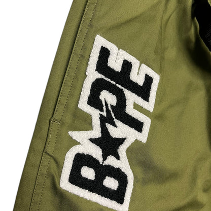 A Bathing Ape Army Green Cargo Belt Shorts