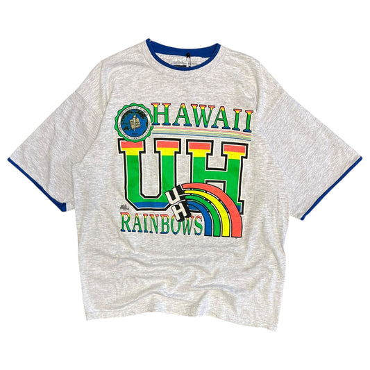 Vintage University Of Hawaii Rainbows Double Layered Tee