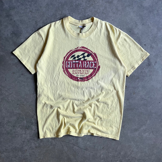 Vintage Gotta Race Dual Big Logo Yellow Tee