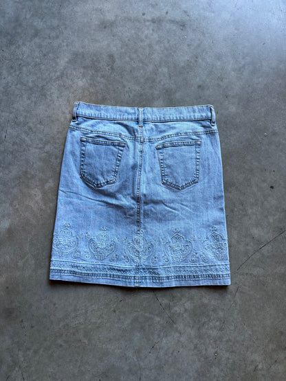 Women’s Y2K Access Embroidered Denim Mini Skirt