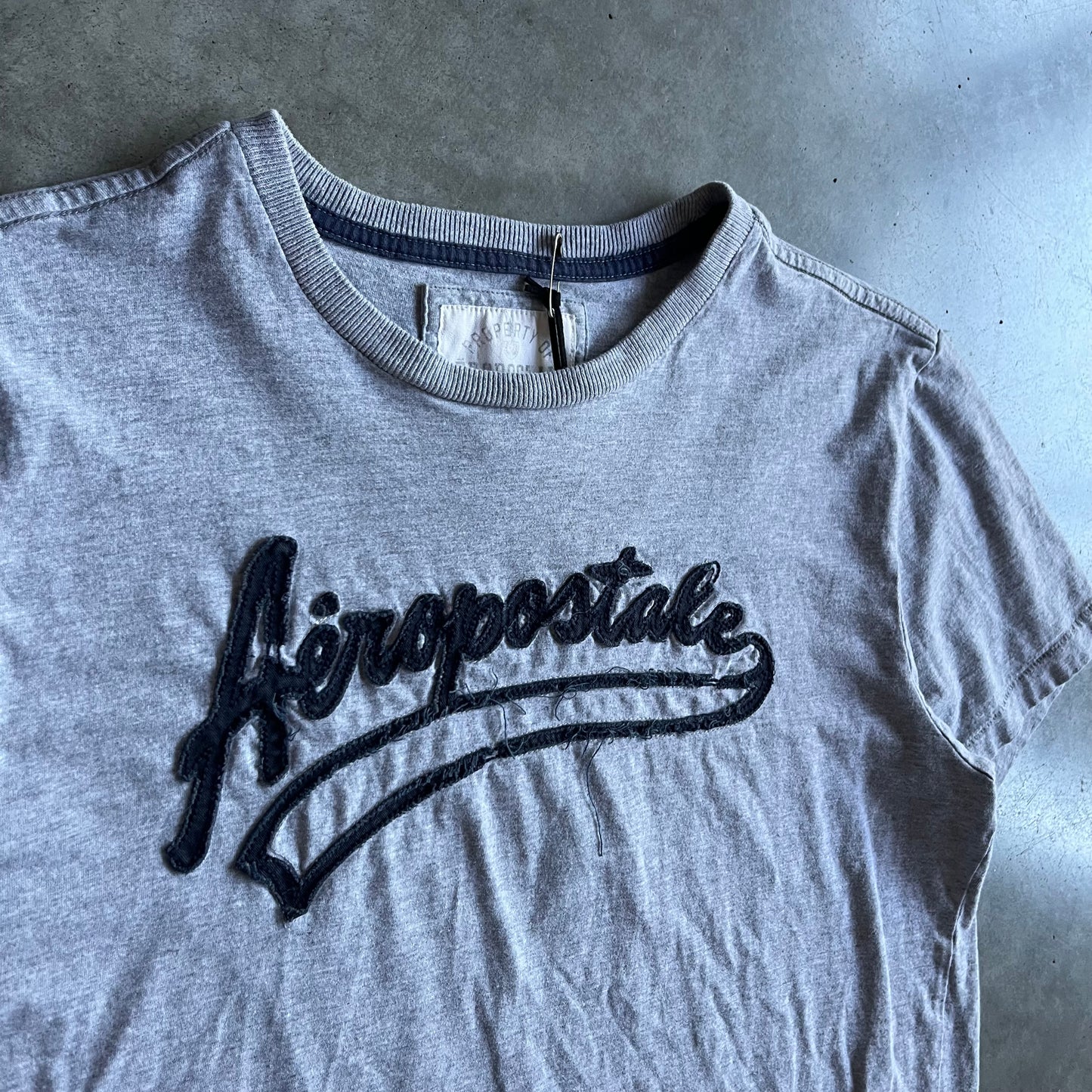 Y2K Aeropostale Navy Embroidered Logo Tee