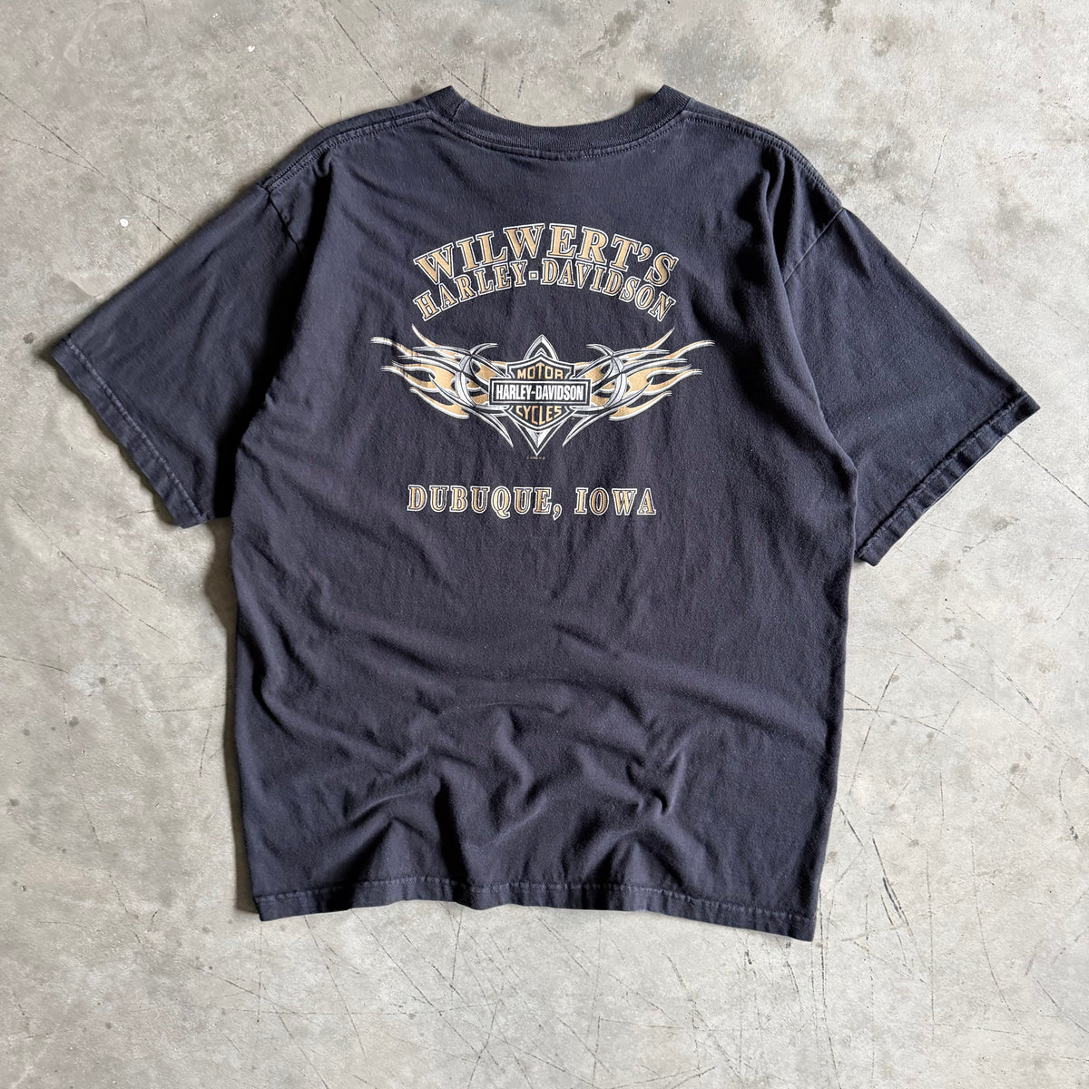 Vintage Harley Davidson Patina Brass Logo Tee