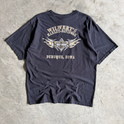 Vintage Harley Davidson Patina Brass Logo Tee